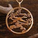 Japanese Stork Pendant Gold