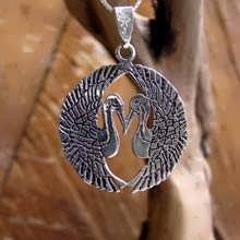 Japanese Cranes Pendant Silver