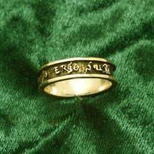Diligo Ergo Sum ring gold (narrow)
