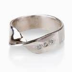 Mobius ring silver with zirkons