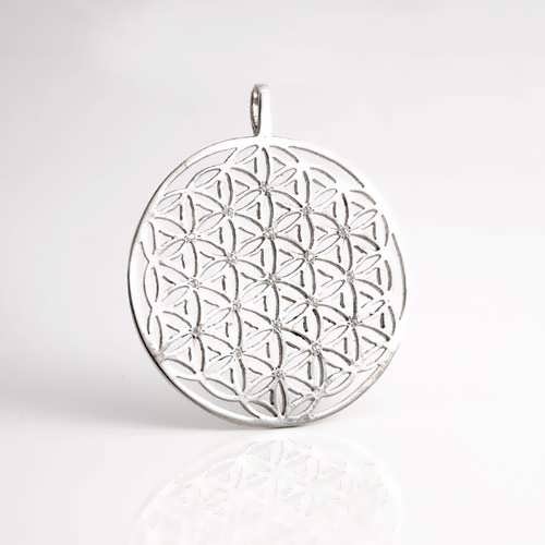 Flower of life silver with zircons