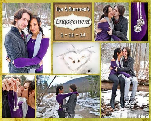 Summer and Ilya exciting engagement collage