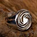 Golden spiral silver ring