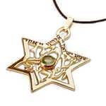 Shema israel star of david - gold
