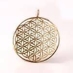 Flower of life pendant - gold with diamonds