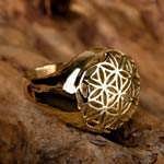 Flower of Life ring gold