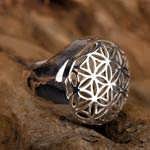 Flower of Life ring silver