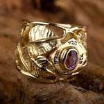 Inlaid Buddhi ring gold