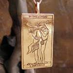 Tarot Lovers Card Pendant Gold