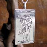 Tarot Lovers Card Pendant Silver