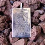Tarot Chariot Card Pendant Silver
