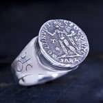 Uranus in Aries Talisman Ring Silver