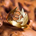 Vesica Pisces Ring Gold