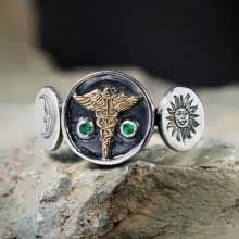 Alchemical Wedding Talisman Ring Silver and Gold