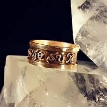 Diligo Ergo Sum ring gold (wide)