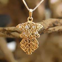 Earth Element Pendant Gold Small With Diamonds