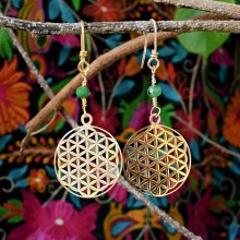 Flower of Life Earrings Small Gold