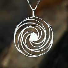 Кулон «Золотая спираль», серебро