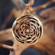 Double Helix-Golden Mean pendant Gold