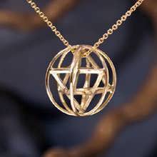 Merkaba con sfera prana, oro, medio