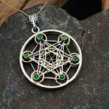Inlaid Metatron Cube Silver and Gold