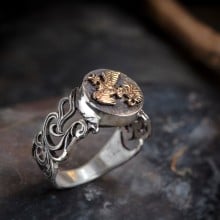 Musashi Samurai Fire Ring Silver and Gold