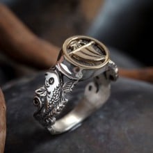 Musashi Samurai Water Ring Silver and Gold