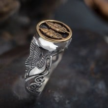 Musashi Samurai Wind Ring Silver and Gold