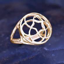 Pentagramic Torus Knot Ring Gold