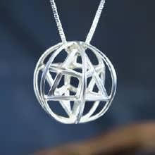 Merkaba With Prana Sphere Silver Medium