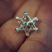 Merkaba intarsiato, argento - piccolo