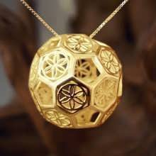 Flower of Life Pendant - Gold