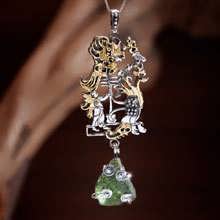 Star Children Pendant Silver and Gold (with Genuine Moldavite)