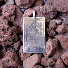 Tarot Chariot Card Pendant Silver