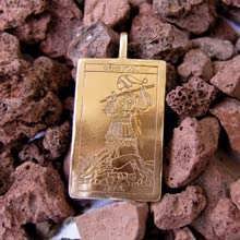 Tarot Fool Card Pendant Gold