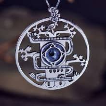 Mayan World Tree Pendant Silver