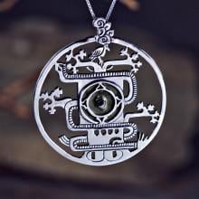 Mayan World Tree Pendant Silver