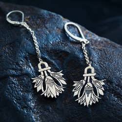 Silver Egyptian Lotus Earrings