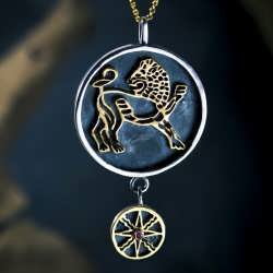 Sun in Leo Talisman Pendant Silver and Gold -15% discount for the last pieces until April the 10th