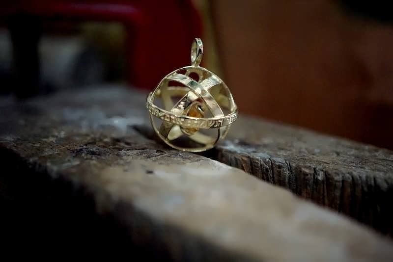 A gold Genesa Pendant set with Citrine-the stone of happiness and abundance