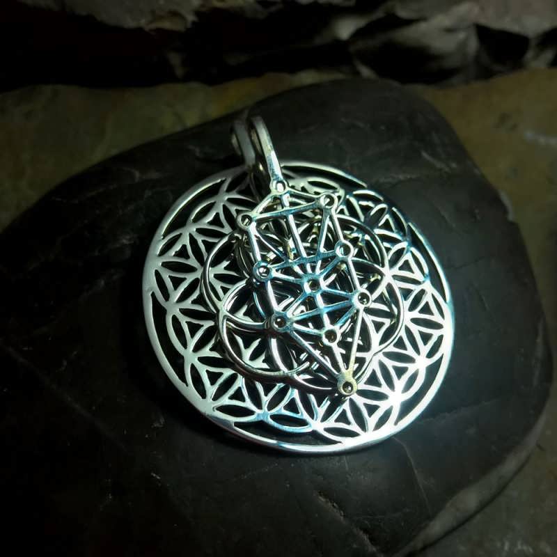 Tree of life on top of seed of life on top of flower of life