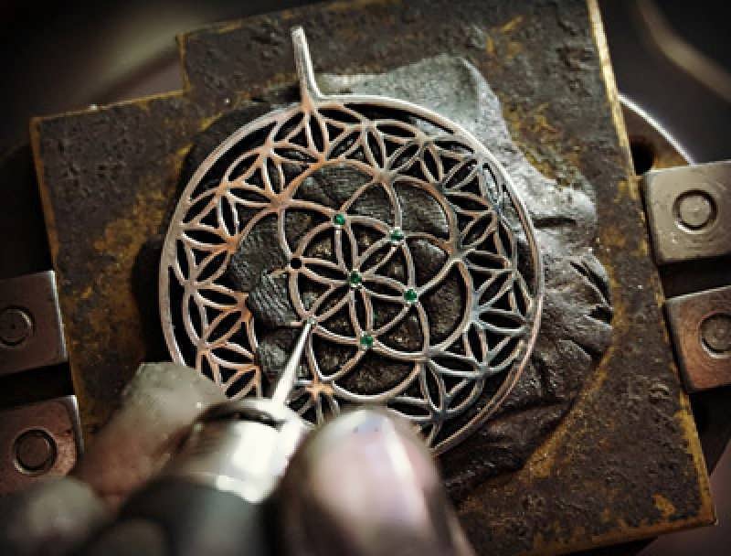 Working on the New Inlaid Flower and Seed of life
