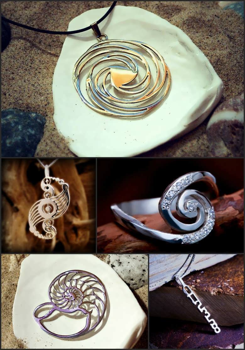 Golden Mean Spiral Related Jewelry