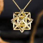 Alchemy/Vector Equilibrium Pendant Gold