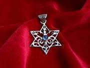 Inlaid Star of david - silver with sapphire