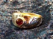 Destiny ring gold with Garnet