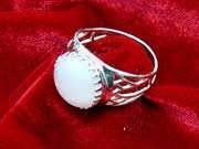 Egyptian Lotus ring silver with Moonstone