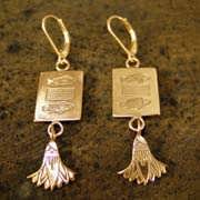 Pendientes de oro Piscis