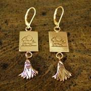 Boucles d'oreilles Taureau or