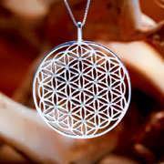 Inlaid Flower of Life Pendant Silver (SOL Pattern)